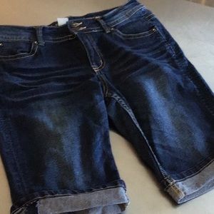 Venus, Cuffed, Long Jean Shorts.